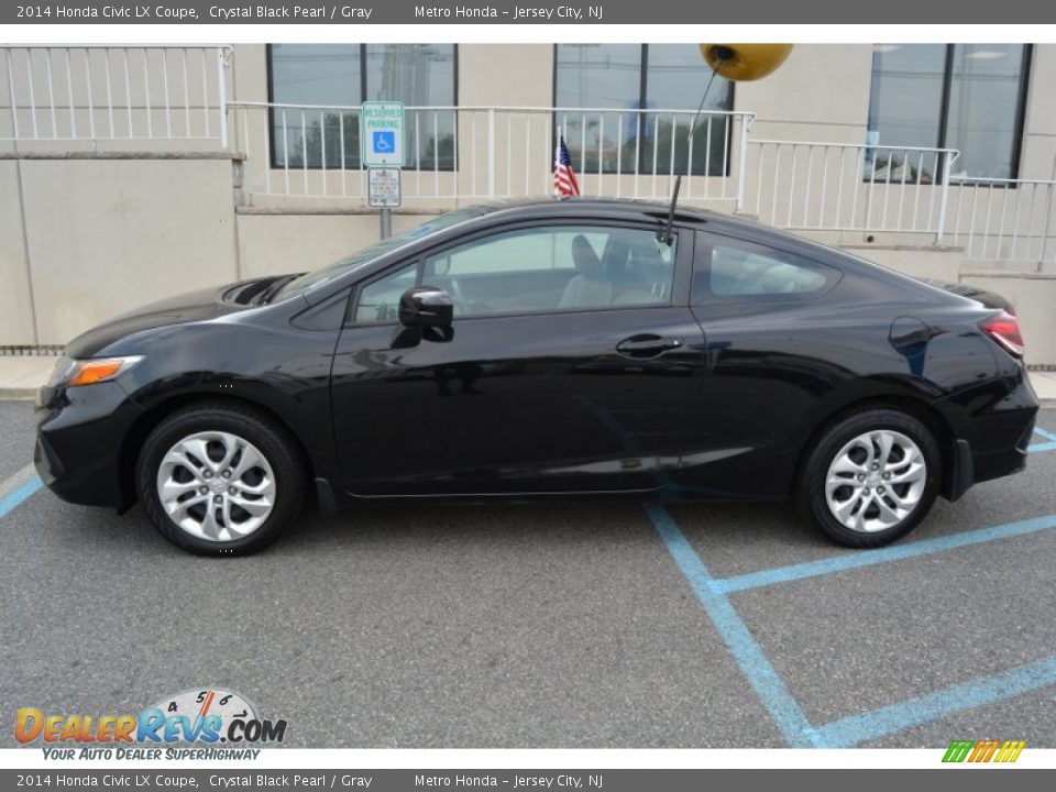 2014 Honda Civic LX Coupe Crystal Black Pearl / Gray Photo #6