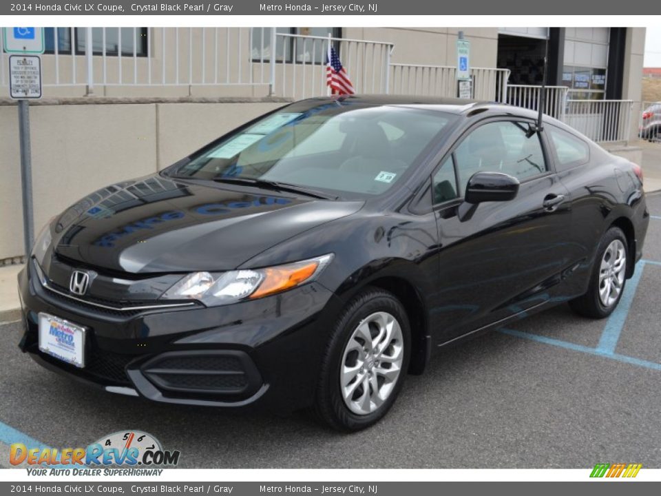 2014 Honda Civic LX Coupe Crystal Black Pearl / Gray Photo #7