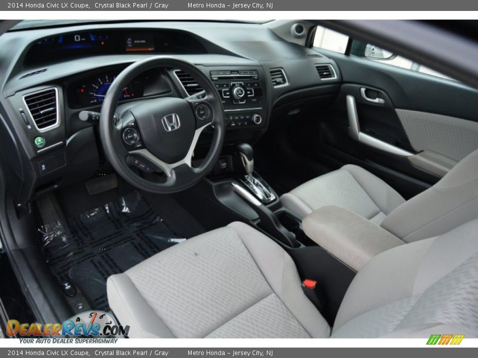 2014 Honda Civic LX Coupe Crystal Black Pearl / Gray Photo #11