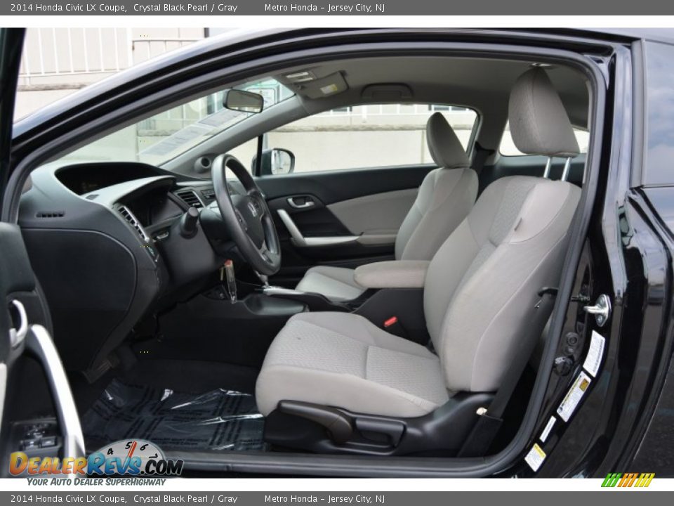 2014 Honda Civic LX Coupe Crystal Black Pearl / Gray Photo #12