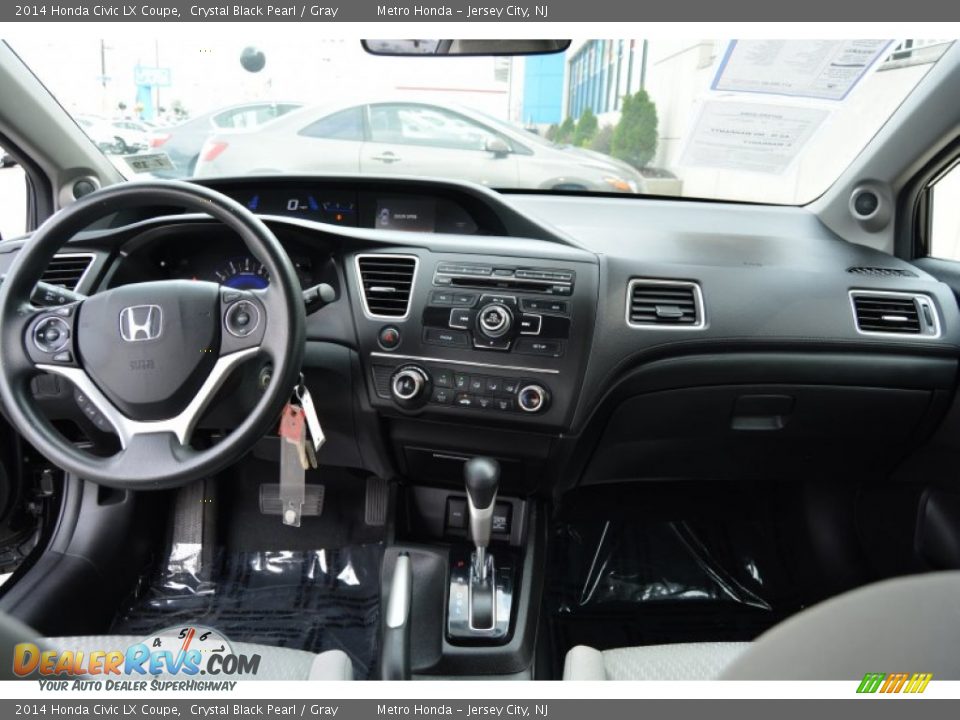 2014 Honda Civic LX Coupe Crystal Black Pearl / Gray Photo #13
