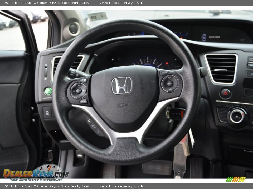 2014 Honda Civic LX Coupe Crystal Black Pearl / Gray Photo #16