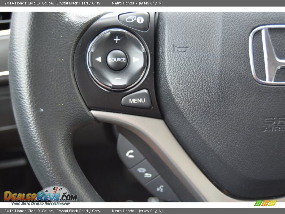 2014 Honda Civic LX Coupe Crystal Black Pearl / Gray Photo #17