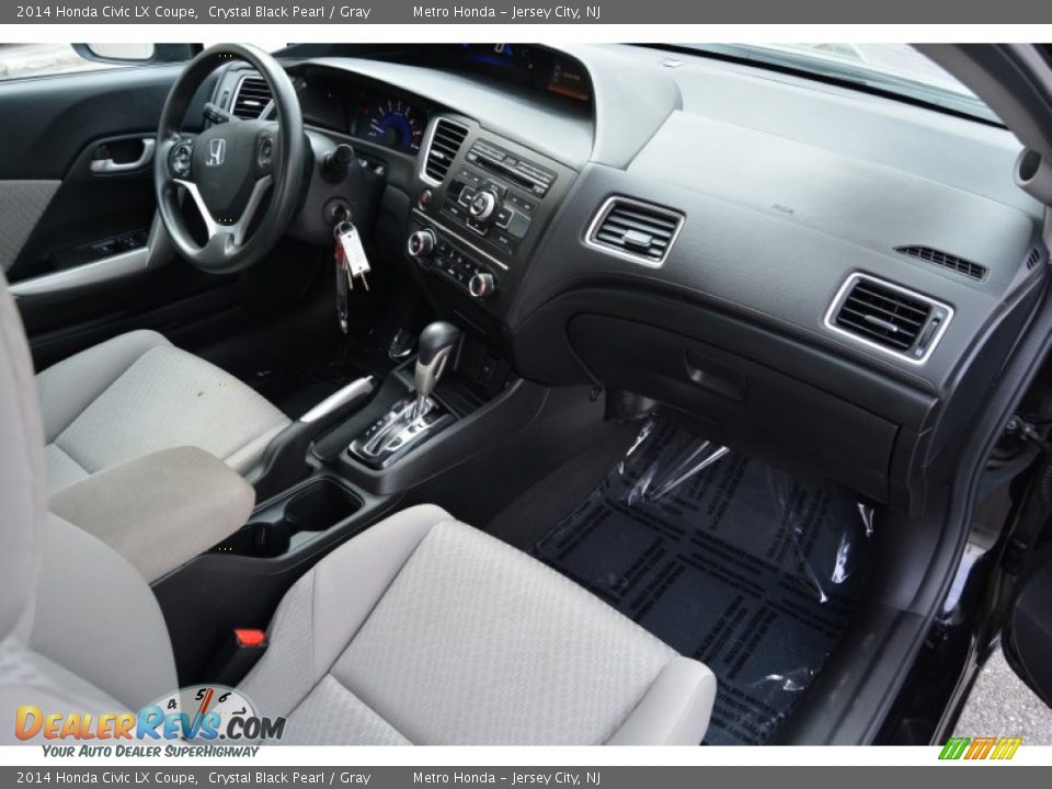 2014 Honda Civic LX Coupe Crystal Black Pearl / Gray Photo #25