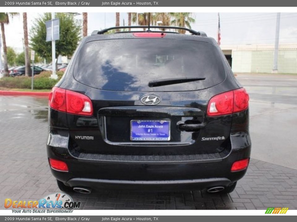 2009 Hyundai Santa Fe SE Ebony Black / Gray Photo #6