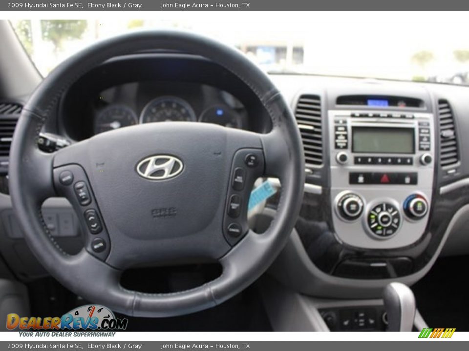 2009 Hyundai Santa Fe SE Ebony Black / Gray Photo #9