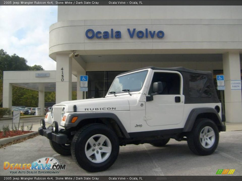 2005 Jeep Wrangler Rubicon 4x4 Stone White / Dark Slate Gray Photo #1