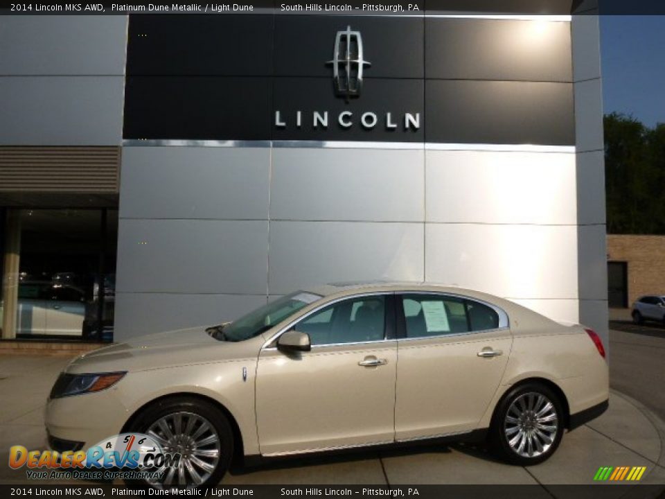 2014 Lincoln MKS AWD Platinum Dune Metallic / Light Dune Photo #1