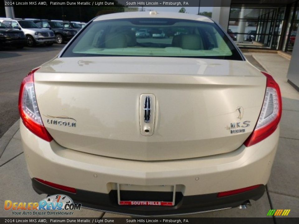 2014 Lincoln MKS AWD Platinum Dune Metallic / Light Dune Photo #4