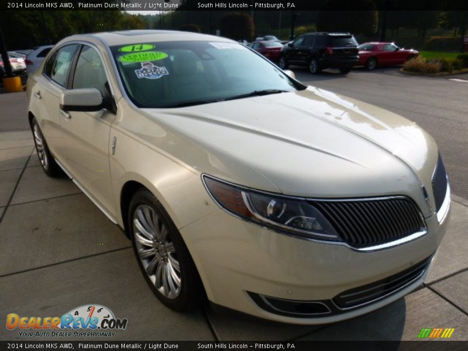 2014 Lincoln MKS AWD Platinum Dune Metallic / Light Dune Photo #7