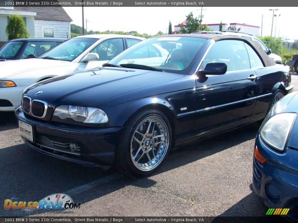 2001 BMW 3 Series 330i Convertible Orient Blue Metallic / Beige Photo #2
