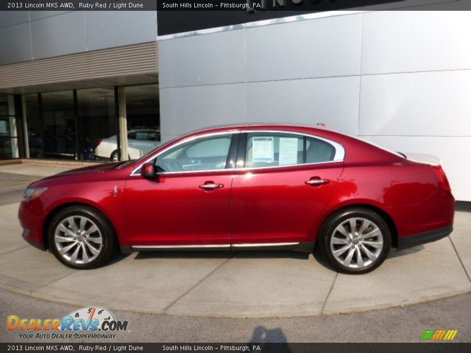 2013 Lincoln MKS AWD Ruby Red / Light Dune Photo #2