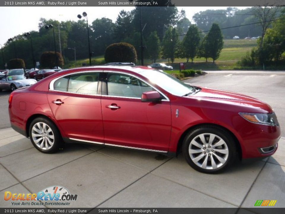 2013 Lincoln MKS AWD Ruby Red / Light Dune Photo #6