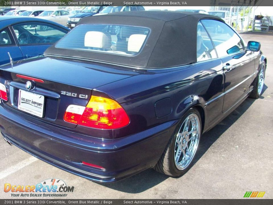 2001 BMW 3 Series 330i Convertible Orient Blue Metallic / Beige Photo #7