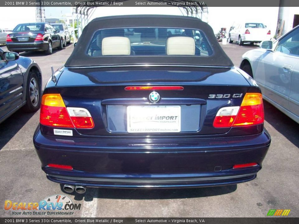 2001 BMW 3 Series 330i Convertible Orient Blue Metallic / Beige Photo #8