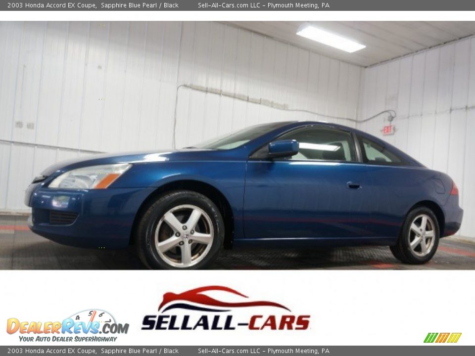 2003 Honda Accord EX Coupe Sapphire Blue Pearl / Black Photo #1