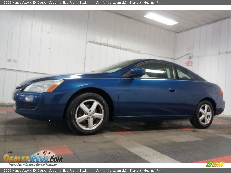 2003 Honda Accord EX Coupe Sapphire Blue Pearl / Black Photo #2