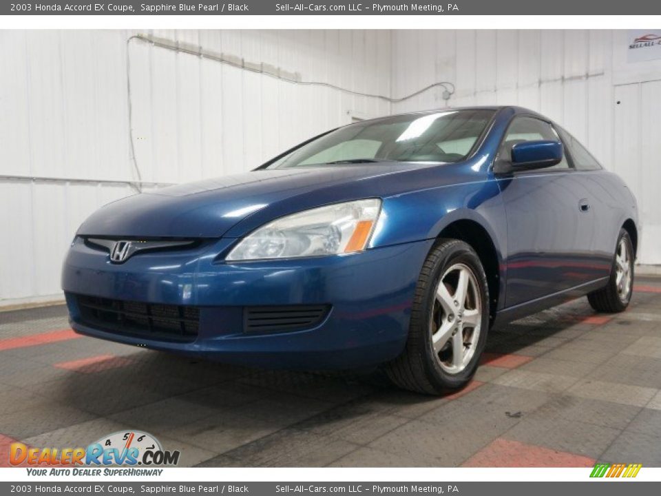 2003 Honda Accord EX Coupe Sapphire Blue Pearl / Black Photo #3