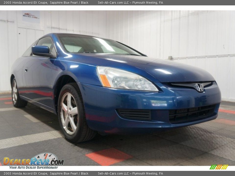 2003 Honda Accord EX Coupe Sapphire Blue Pearl / Black Photo #5