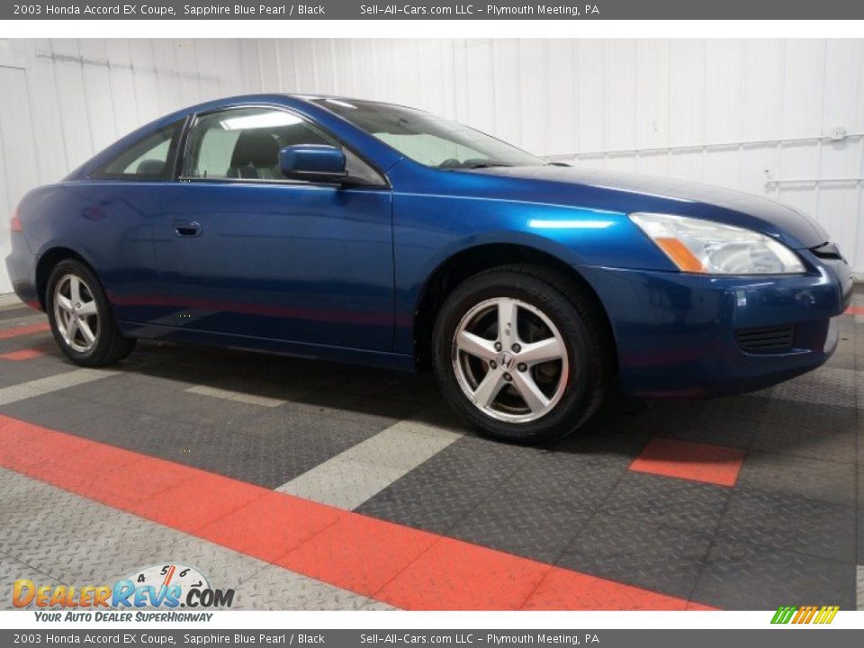 2003 Honda Accord EX Coupe Sapphire Blue Pearl / Black Photo #6