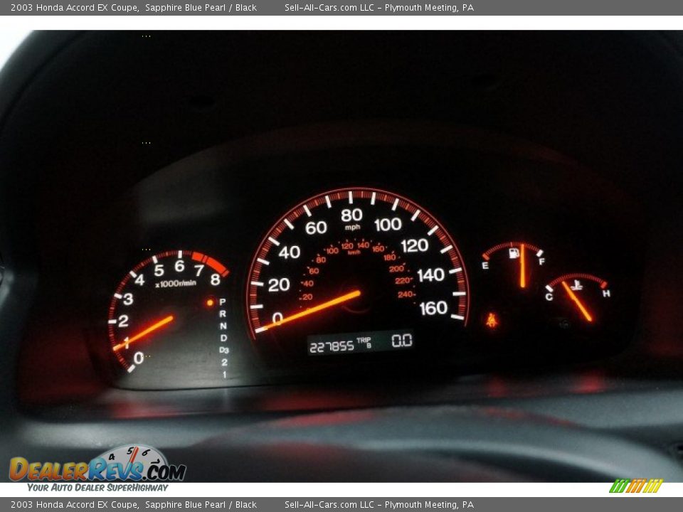 2003 Honda Accord EX Coupe Sapphire Blue Pearl / Black Photo #24