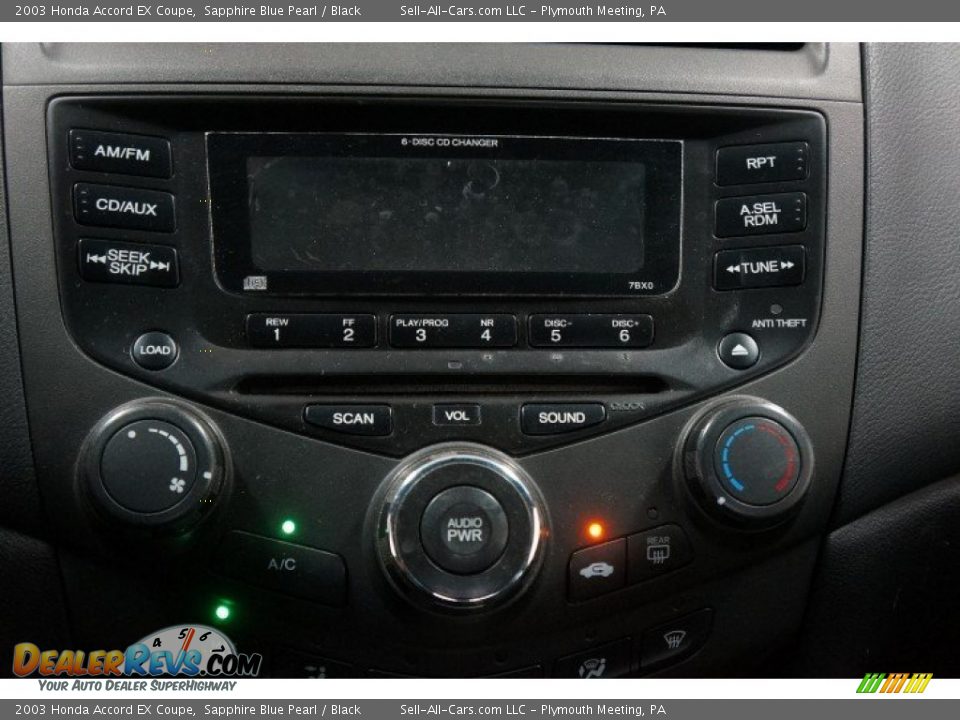 2003 Honda Accord EX Coupe Sapphire Blue Pearl / Black Photo #26