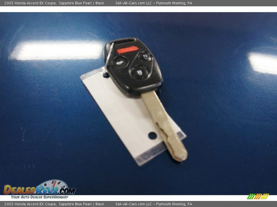 2003 Honda Accord EX Coupe Sapphire Blue Pearl / Black Photo #28