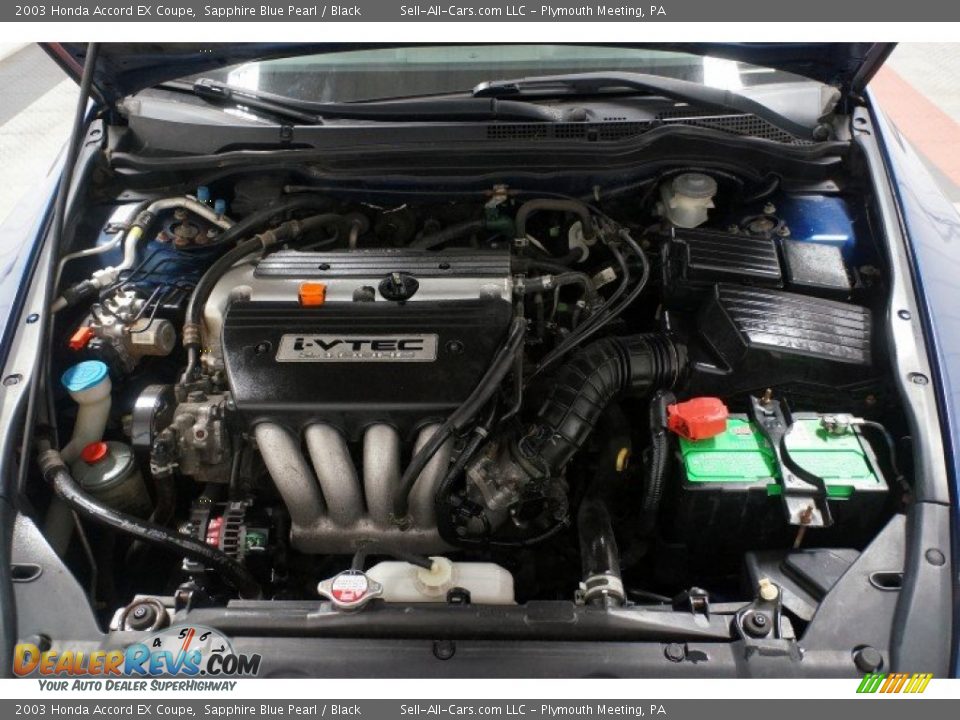 2003 Honda Accord EX Coupe Sapphire Blue Pearl / Black Photo #29