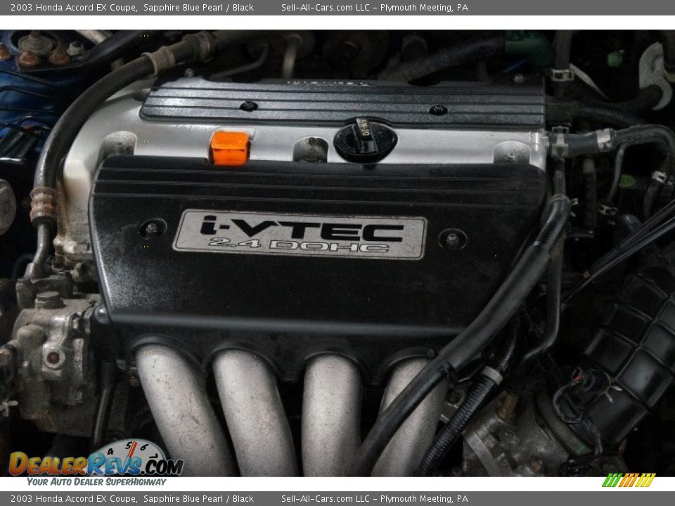 2003 Honda Accord EX Coupe Sapphire Blue Pearl / Black Photo #30