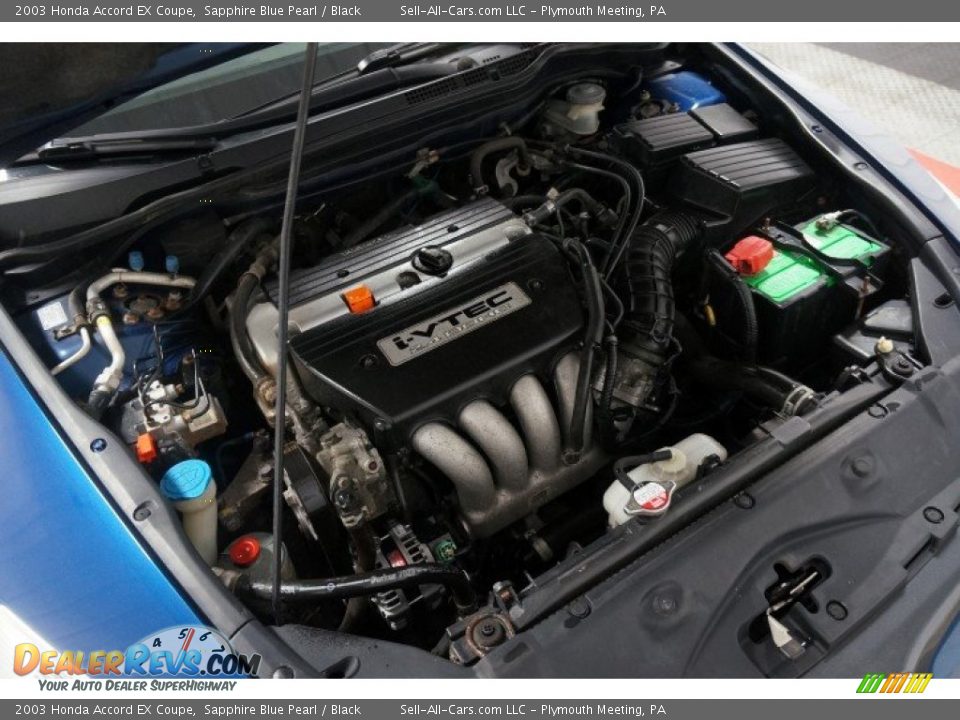 2003 Honda Accord EX Coupe Sapphire Blue Pearl / Black Photo #31