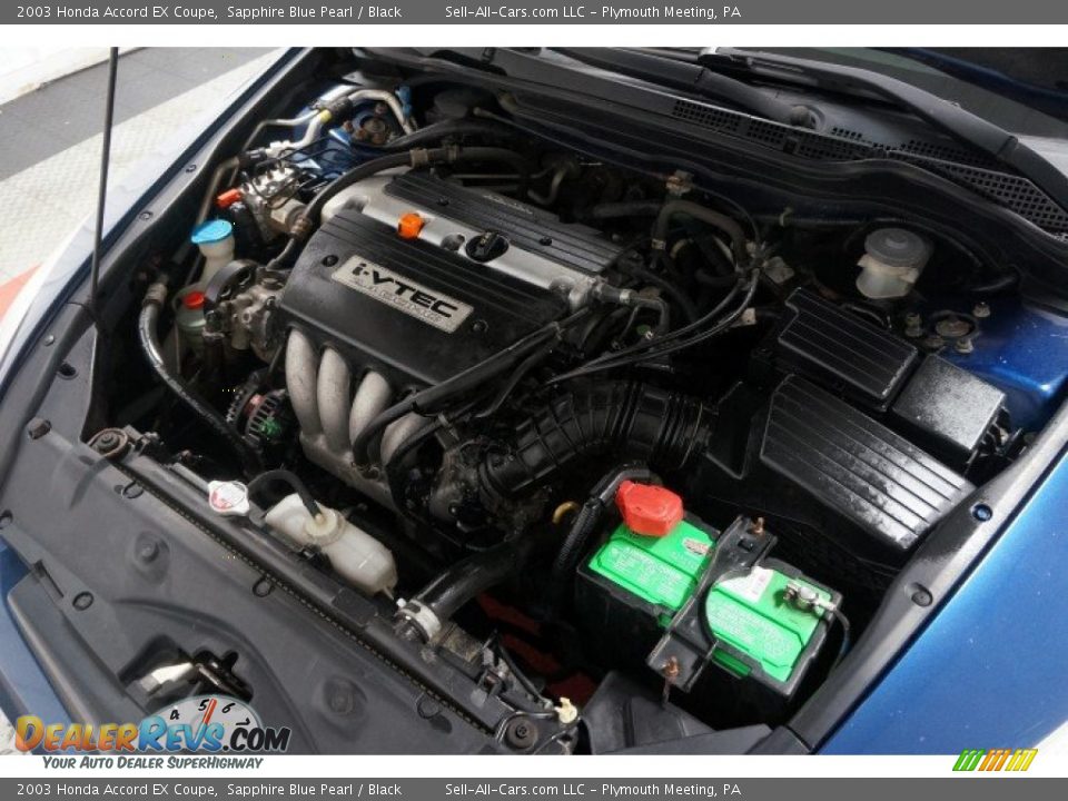 2003 Honda Accord EX Coupe Sapphire Blue Pearl / Black Photo #32