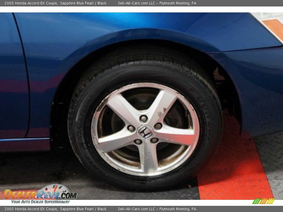 2003 Honda Accord EX Coupe Sapphire Blue Pearl / Black Photo #36