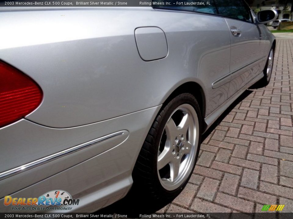 2003 Mercedes-Benz CLK 500 Coupe Brilliant Silver Metallic / Stone Photo #18
