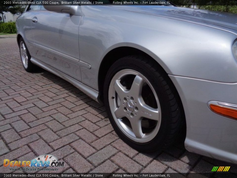 2003 Mercedes-Benz CLK 500 Coupe Brilliant Silver Metallic / Stone Photo #25
