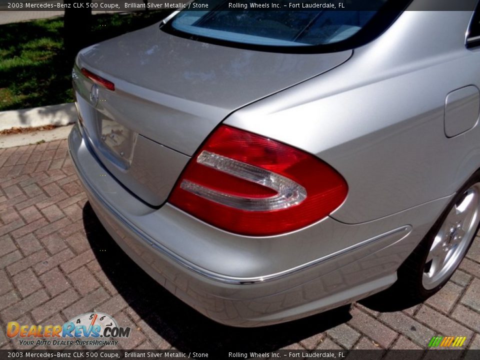 2003 Mercedes-Benz CLK 500 Coupe Brilliant Silver Metallic / Stone Photo #27
