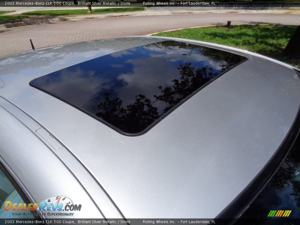 2003 Mercedes-Benz CLK 500 Coupe Brilliant Silver Metallic / Stone Photo #29