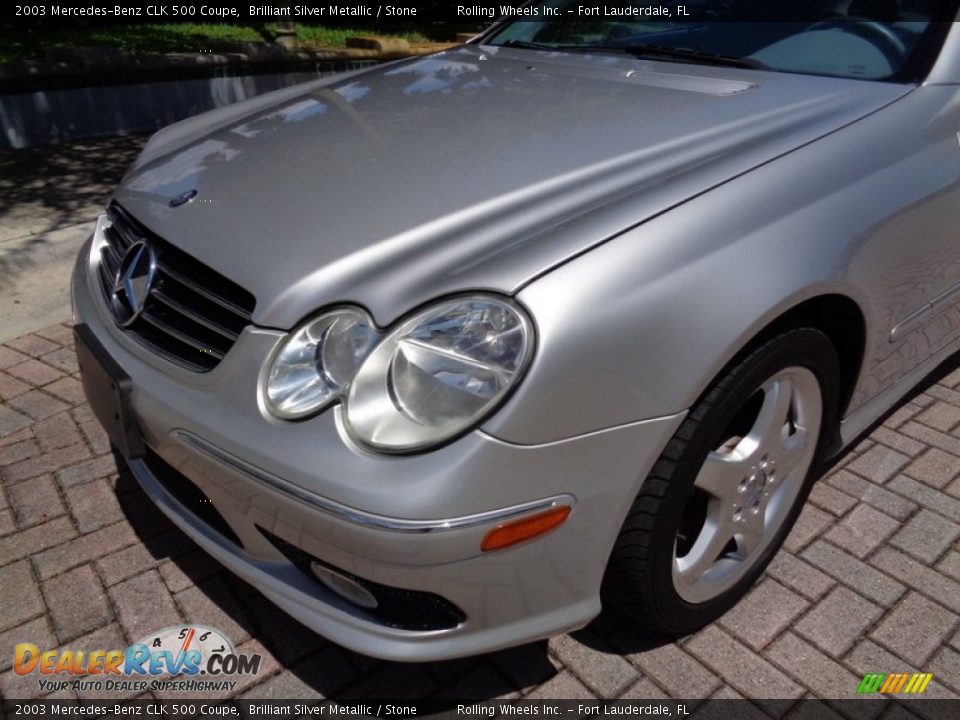 2003 Mercedes-Benz CLK 500 Coupe Brilliant Silver Metallic / Stone Photo #35
