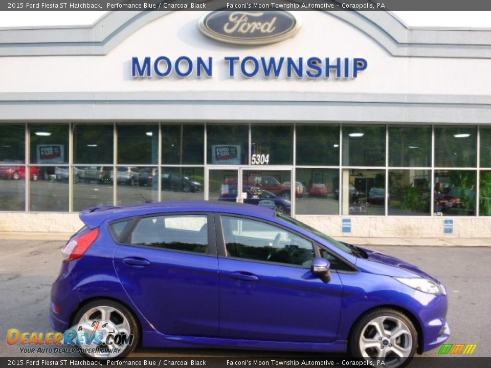 2015 Ford Fiesta ST Hatchback Perfomance Blue / Charcoal Black Photo #1