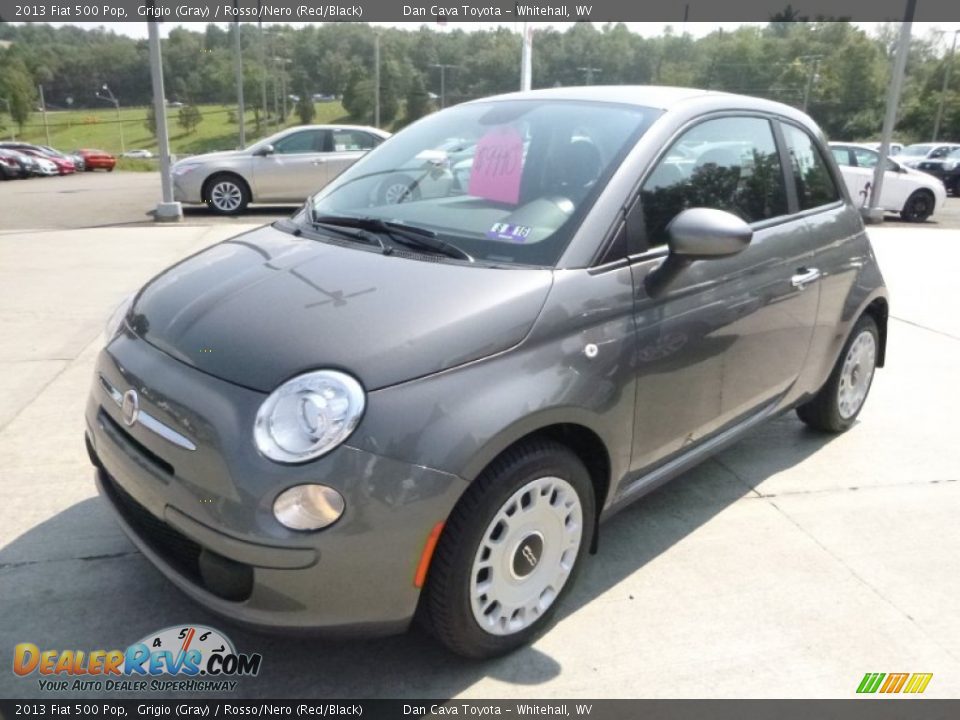 2013 Fiat 500 Pop Grigio (Gray) / Rosso/Nero (Red/Black) Photo #12