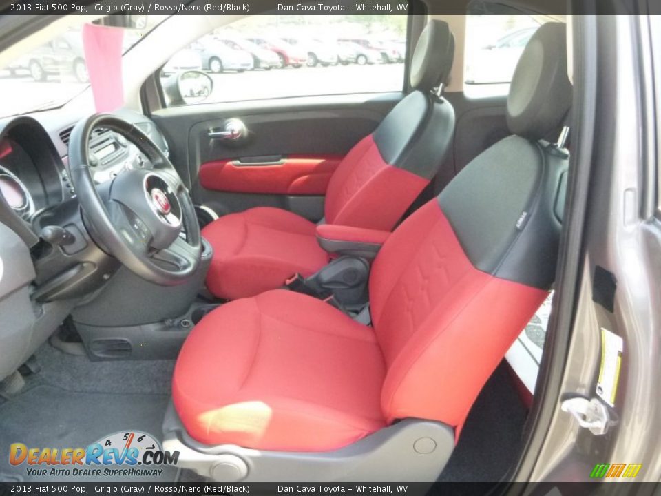 2013 Fiat 500 Pop Grigio (Gray) / Rosso/Nero (Red/Black) Photo #14