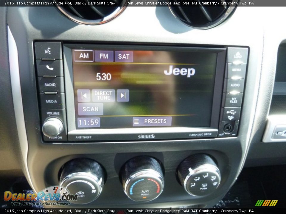 2016 Jeep Compass High Altitude 4x4 Black / Dark Slate Gray Photo #19