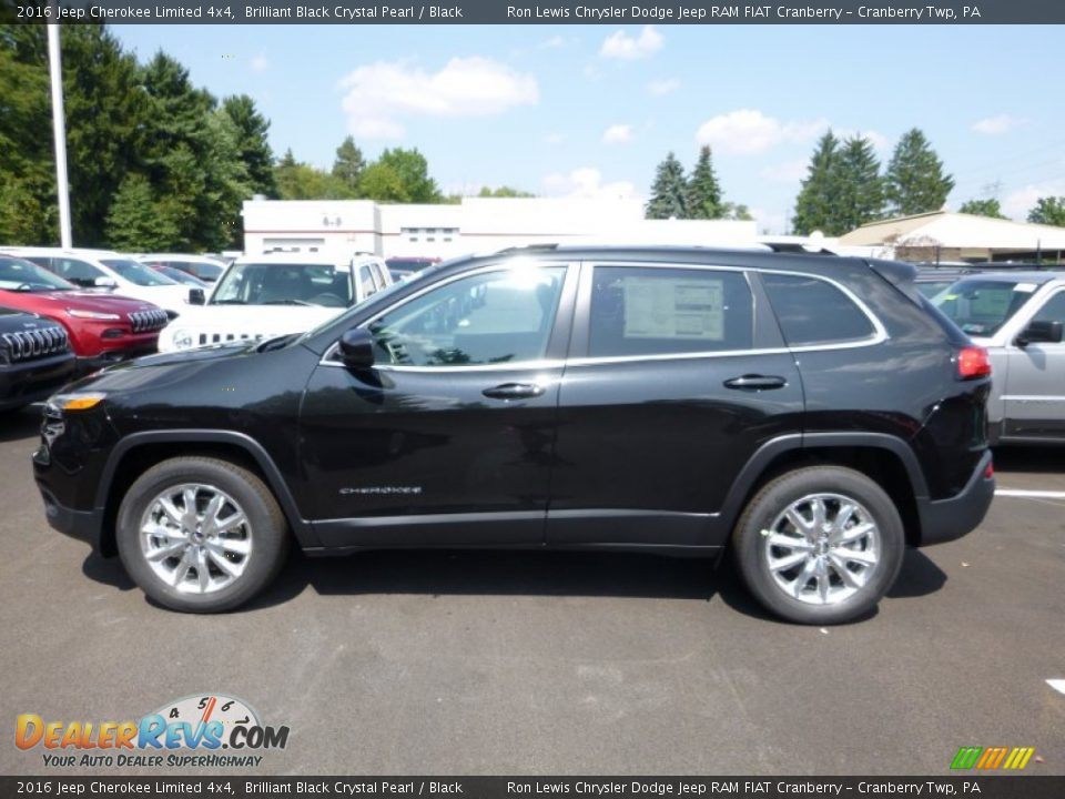 2016 Jeep Cherokee Limited 4x4 Brilliant Black Crystal Pearl / Black Photo #3