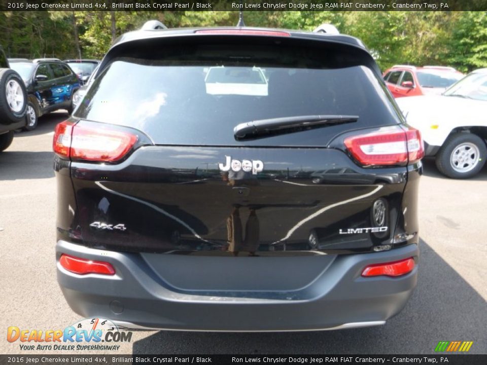 2016 Jeep Cherokee Limited 4x4 Brilliant Black Crystal Pearl / Black Photo #5