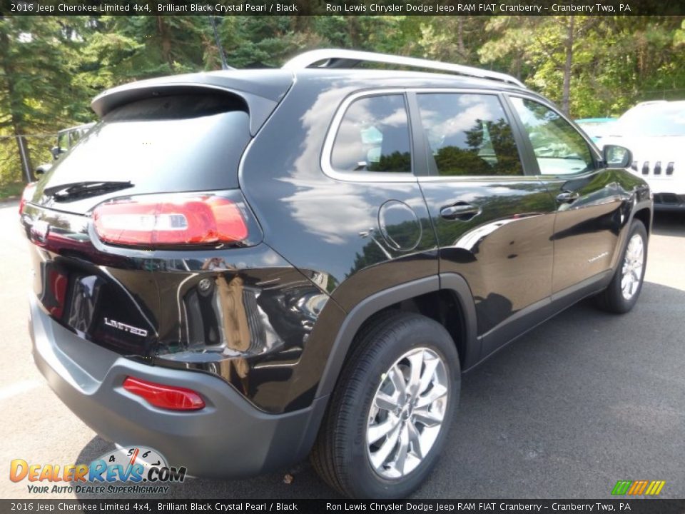 2016 Jeep Cherokee Limited 4x4 Brilliant Black Crystal Pearl / Black Photo #6