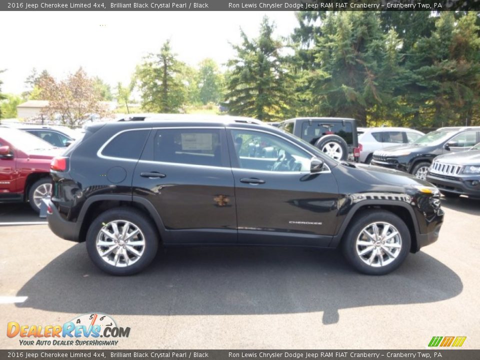 2016 Jeep Cherokee Limited 4x4 Brilliant Black Crystal Pearl / Black Photo #7