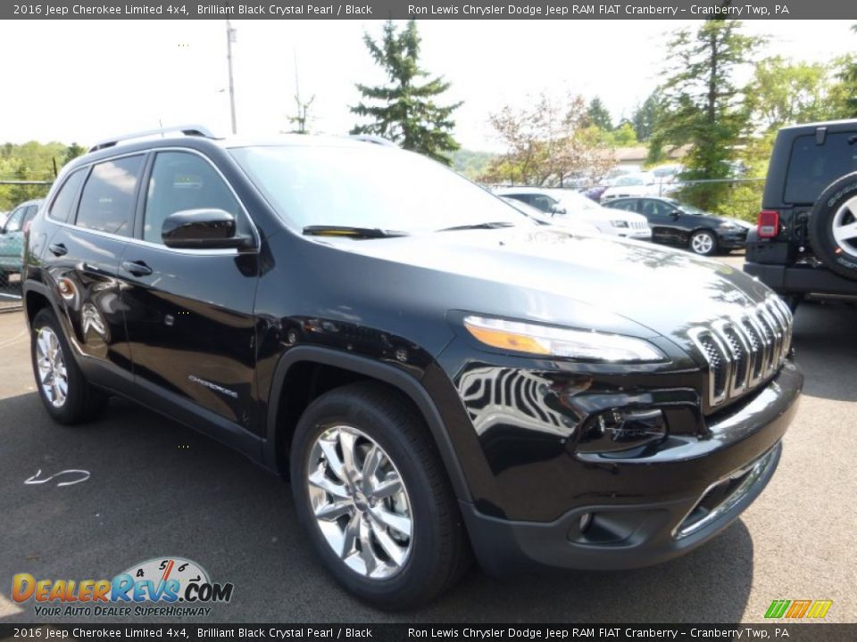 2016 Jeep Cherokee Limited 4x4 Brilliant Black Crystal Pearl / Black Photo #10