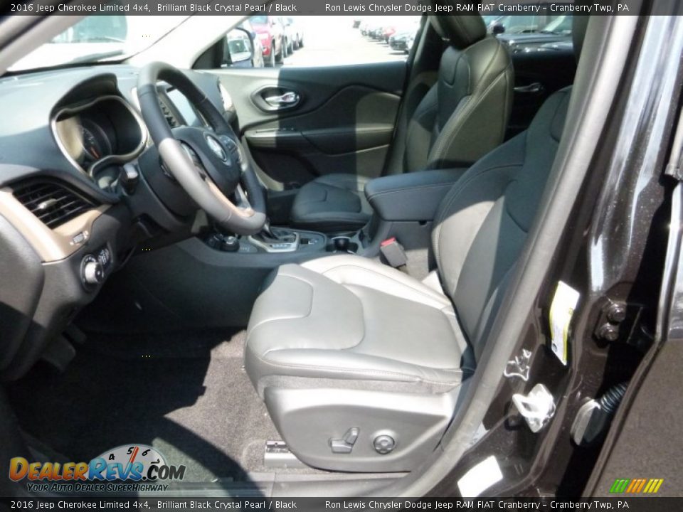 2016 Jeep Cherokee Limited 4x4 Brilliant Black Crystal Pearl / Black Photo #12