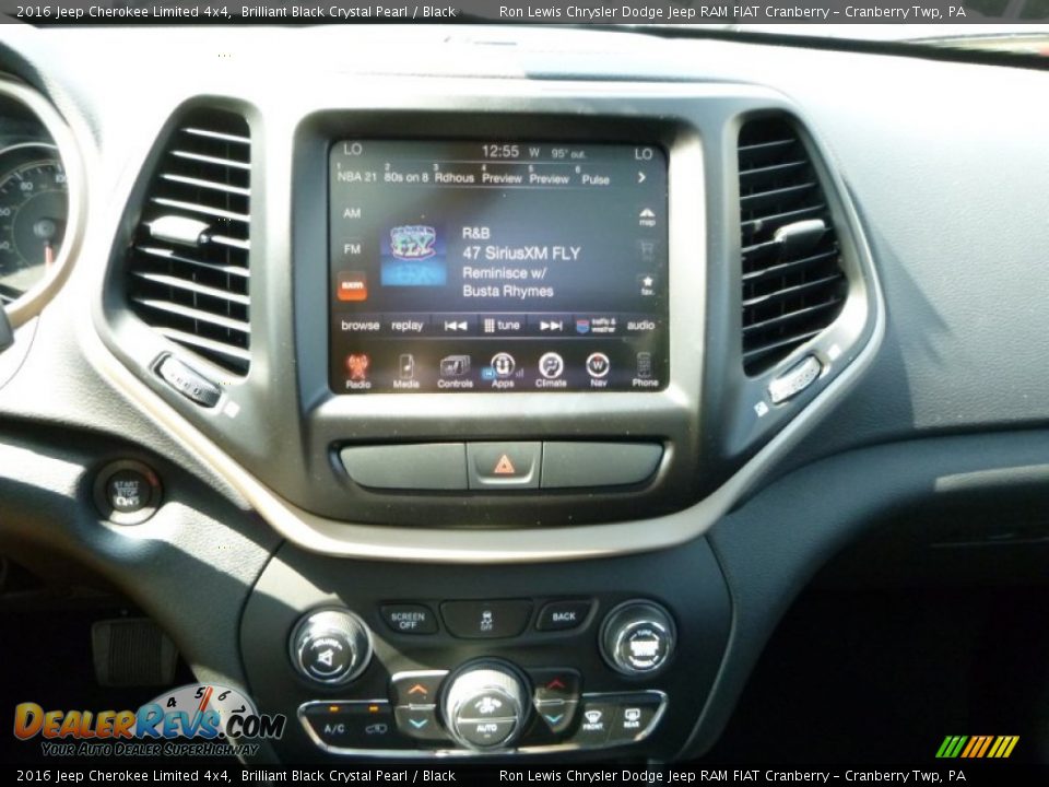 2016 Jeep Cherokee Limited 4x4 Brilliant Black Crystal Pearl / Black Photo #16