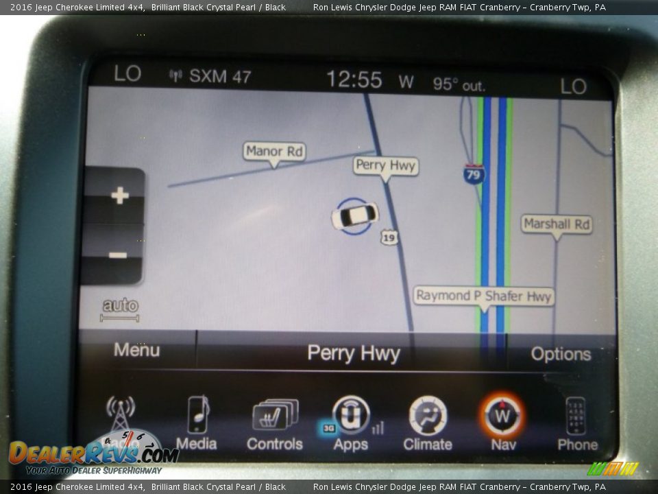 2016 Jeep Cherokee Limited 4x4 Brilliant Black Crystal Pearl / Black Photo #17