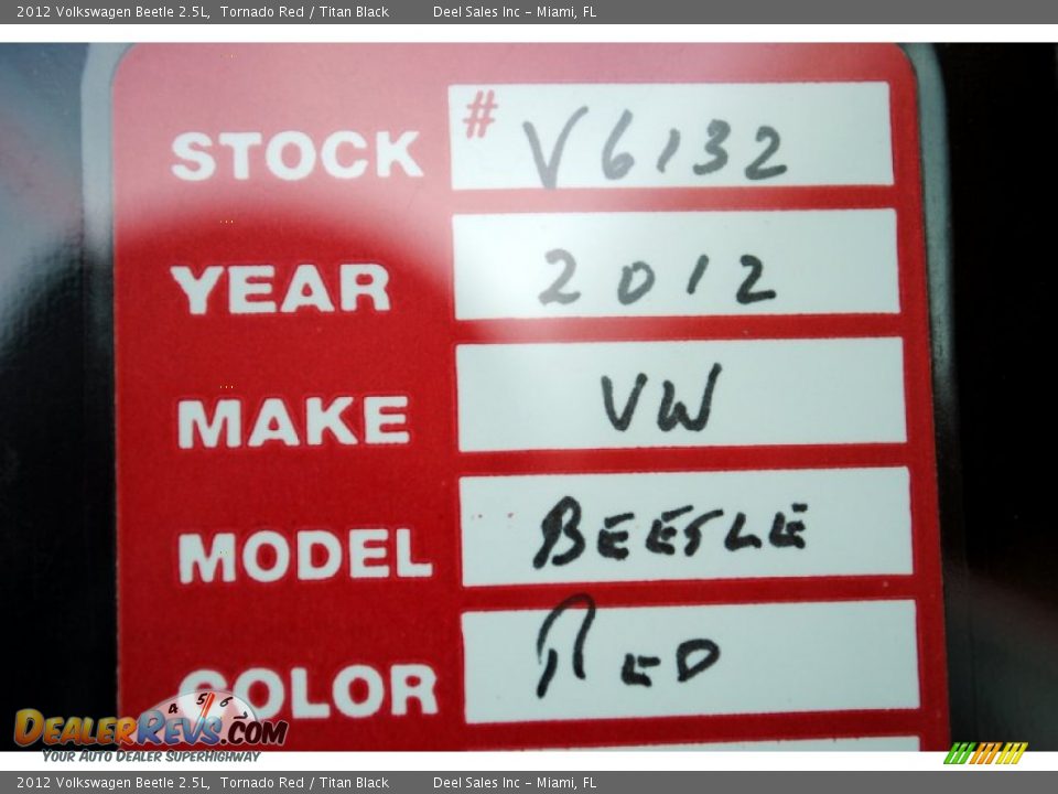 2012 Volkswagen Beetle 2.5L Tornado Red / Titan Black Photo #20